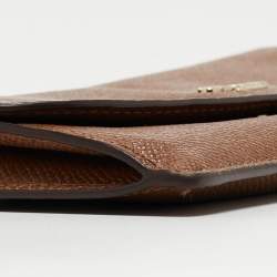 Pre Owned Coach Brown Leather Flap Continental Wallet