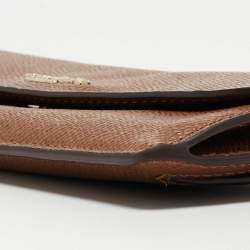 Pre Owned Coach Brown Leather Flap Continental Wallet