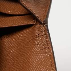 Pre Owned Coach Brown Leather Flap Continental Wallet