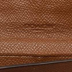 Pre Owned Coach Brown Leather Flap Continental Wallet
