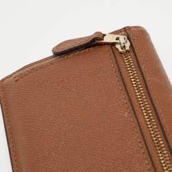 Pre Owned Coach Brown Leather Flap Continental Wallet