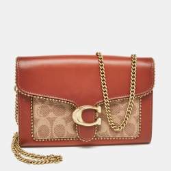 Coach Beige/Brown Signature Coated Canvas and Leather Tabby Chain Crossbody Bag