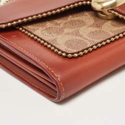 Coach Beige/Brown Signature Coated Canvas and Leather Tabby Chain Crossbody Bag