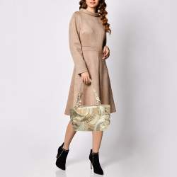 Coach Gold/Beige Signature Canvas, Leather and Suede Patchwork Tote