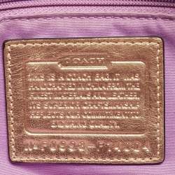 Coach Gold/Beige Signature Canvas, Leather and Suede Patchwork Tote