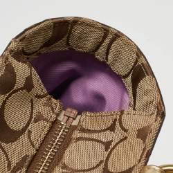 Coach Gold/Beige Signature Canvas, Leather and Suede Patchwork Tote