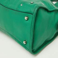 Pre Owned Coach Green Leather Rhyder Satchel