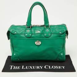 Pre Owned Coach Green Leather Rhyder Satchel