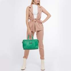 Pre Owned Coach Green Leather Rhyder Satchel