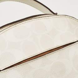 Coach Off White Signature Coated Canvas Serena Satchel