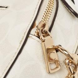 Coach Off White Signature Coated Canvas Serena Satchel