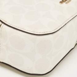 Coach Off White Signature Coated Canvas Serena Satchel