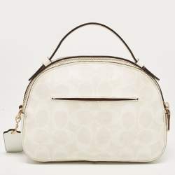 Coach Off White Signature Coated Canvas Serena Satchel