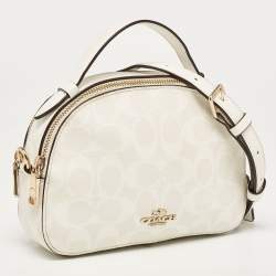 Coach Off White Signature Coated Canvas Serena Satchel