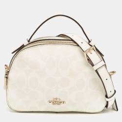 Coach Off White Signature Coated Canvas Serena Satchel