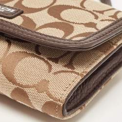 Coach Brown/Beige Signature Canvas Mini Crossbody Bag