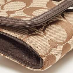 Coach Brown/Beige Signature Canvas Mini Crossbody Bag