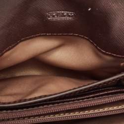 Coach Brown/Beige Signature Canvas Mini Crossbody Bag