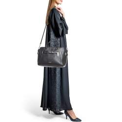 Pre Owned Coach Black Pebbled Leather Blake Carryall Tote