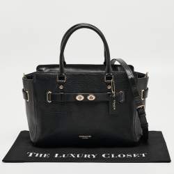 Pre Owned Coach Black Pebbled Leather Blake Carryall Tote