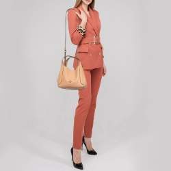 Pre Owned Coach Orange Pebbled Leather Hadley 21 Hobo