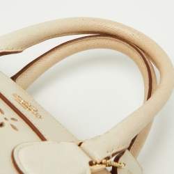 Pre Owned Coach Beige Leather Mini Bennett Satchel