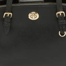 Coach Black Leather Turnlock Carryall 29 Satchel 