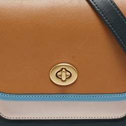 Pre Owned Coach Multicolor Leather Colorblock Rambler 16 Crossbody Bag