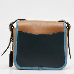 Pre Owned Coach Multicolor Leather Colorblock Rambler 16 Crossbody Bag