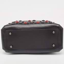 Pre Owned Coach Black Leather Embellished Margot Carryall Satchel