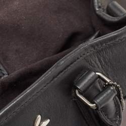 Pre Owned Coach Black Leather Embellished Margot Carryall Satchel