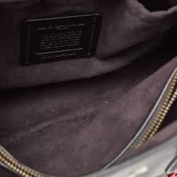 Pre Owned Coach Black Leather Embellished Margot Carryall Satchel