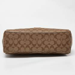 Coach Brown/Beige Signature Coated Canvas and Leather Mia Shoulder Bag