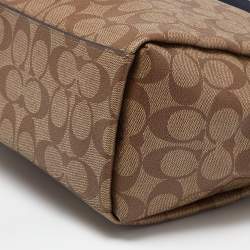 Coach Brown/Beige Signature Coated Canvas and Leather Mia Shoulder Bag