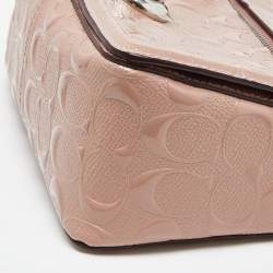 Coach Pink Signature Patent Leather Lex Crossbody Bag