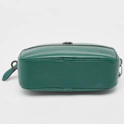 Pre Owned Coach Green Leather Camera Bag