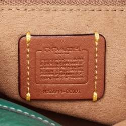 Pre Owned Coach Green Leather Camera Bag