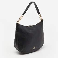 Pre Owned Coach Black Leather Chelsea Hobo