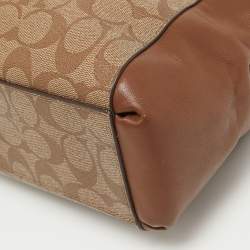 Pre Owned Coach Brown Signature Coated Canvas Small Christie Carryall Satchel