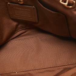 Pre Owned Coach Brown Signature Coated Canvas Small Christie Carryall Satchel