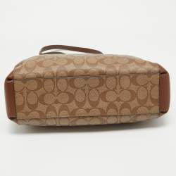Pre Owned Coach Brown Signature Coated Canvas Small Christie Carryall Satchel