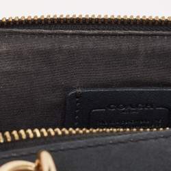 Coach Brown/Black Signature Coated Canvas and Leather Box Top Handle Bag