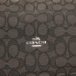 Coach Black/Dark Grey Signature Canvas East West Celeste Hobo