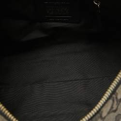 Coach Black/Dark Grey Signature Canvas East West Celeste Hobo