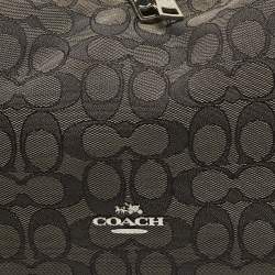 Coach Black/Dark Grey Signature Canvas East West Celeste Hobo