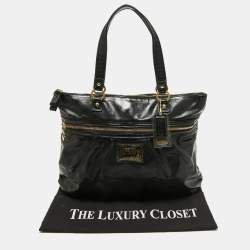 Pre Owned Coach Black Patent Leather Daisy Tote