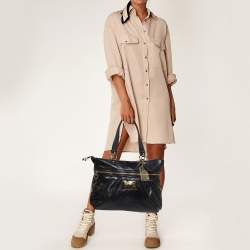 Pre Owned Coach Black Patent Leather Daisy Tote