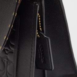 Pre Owned Coach Black Leather Rivets Parker Crossbody Bag