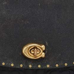 Pre Owned Coach Black Leather Rivets Parker Crossbody Bag