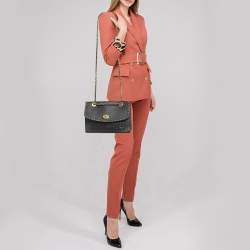 Pre Owned Coach Black Leather Rivets Parker Crossbody Bag